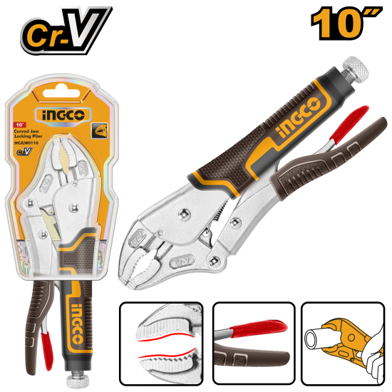 Клещи фиксатором 250 мм (5/30) INGCO HCJLW0110 INDUSTRIAL