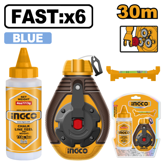 Шнур разметочный 30 м (10/40) INGCO HCLR0630 INDUSTRIAL