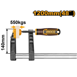 Струбцина F-образная 140Х1200 мм INGCO HFC021401 INDUSTRIAL Струбцина F-образная 140Х1200 мм INGCO HFC021401 INDUSTRIAL
