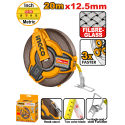 Рулетка геодезическая фиберглас 20х15 мм (6/24) INGCO HFMT1820 INDUSTRIAL Рулетка геодезическая фиберглас 20х15 мм (6/24) INGCO HFMT1820 INDUSTRIAL