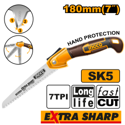 Пила садовая складная 180 мм (6/48) INGCO HFSW1806 INDUSTRIAL Пила садовая складная 180 мм (6/48) INGCO HFSW1806 INDUSTRIAL