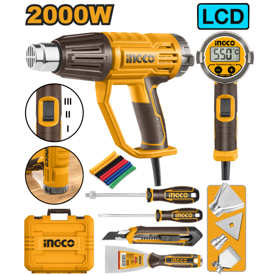 Фен строительный 2000 Вт (5) INGCO HG2000581 INDUSTRIAL