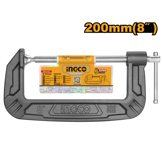 Струбцина G-образная 200 мм INGCO HGC0108 INDUSTRIAL