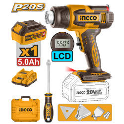 Фен аккумуляторный 20В (5) INGCO HGLI20035 INDUSTRIAL Фен аккумуляторный 20В (5) INGCO HGLI20035 INDUSTRIAL