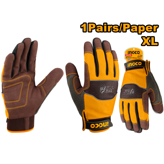 Перчатки механика XL (12/120) INGCO HGMG01-XL INDUSTRIAL (маркировка ЧЗ)