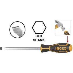 Отвертка шлицевая ударная SL8 x 200 INGCO HGTS288200