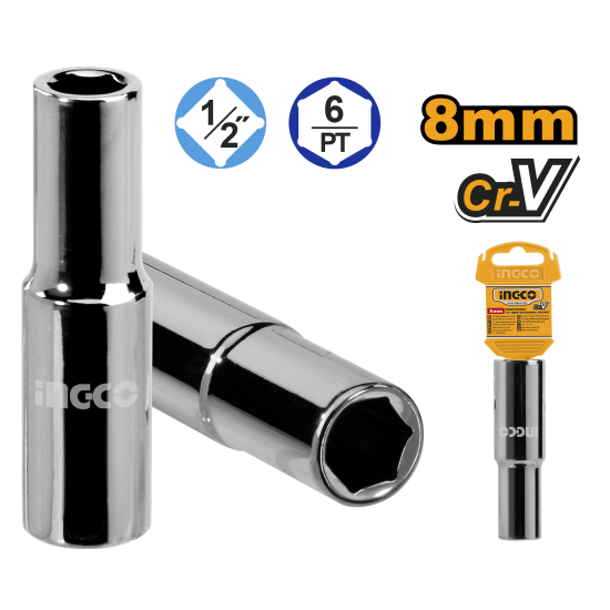 Головка торцевая шестигранная удлиненная 1/2