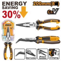 Тонкогубцы изогнутые 200 мм INGCO HHBNP28201 INDUSTRIAL