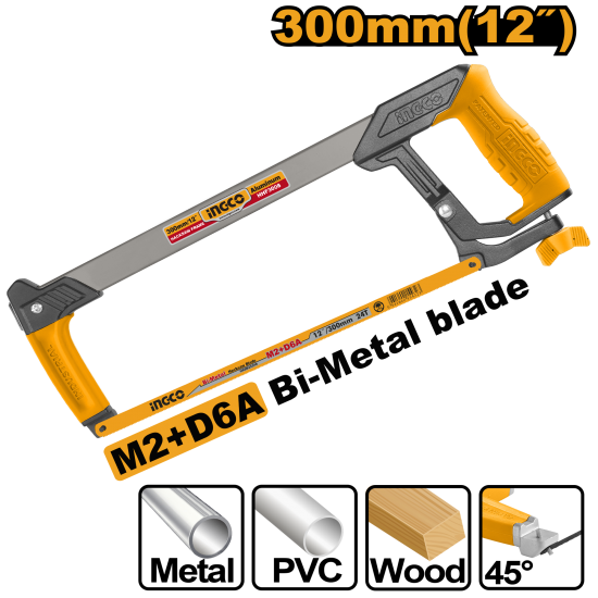 Ножовка по металлу ручная (6/24) INGCO HHF3008 INDUSTRIAL Ножовка по металлу ручная (6/24) INGCO HHF3008 INDUSTRIAL