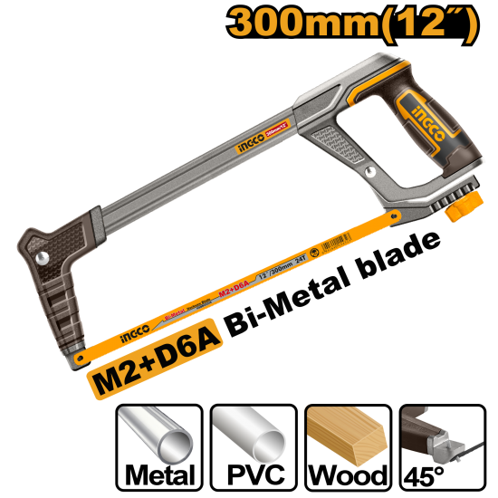 Ножовка по металлу 300 мм (6/24) INGCO HHF3188 INDUSTRIAL Ножовка по металлу 300 мм (6/24) INGCO HHF3188 INDUSTRIAL