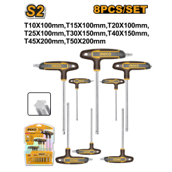 Набор шестигранных ключей Т-образных TORX INGCO HHKT80838 INDUSTRIAL Набор шестигранных ключей Т-образных TORX INGCO HHKT80838 INDUSTRIAL
