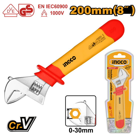Диэлектрический разводной ключ 200 мм INGCO HIADW081 INDUSTRIAL