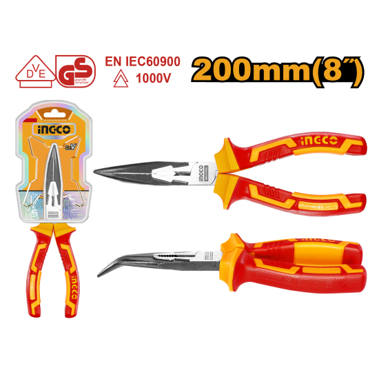 Длинногубцы диэлектрические 200 мм INGCO HIBNP28208 INDUSTRIAL Длинногубцы диэлектрические 200 мм INGCO HIBNP28208 INDUSTRIAL