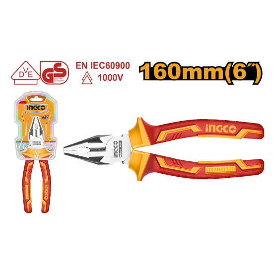 Плоскогубцы диэлектрические 160 мм (6/36) INGCO HICP28168 INDUSTRIAL Плоскогубцы диэлектрические 160 мм (6/36) INGCO HICP28168 INDUSTRIAL