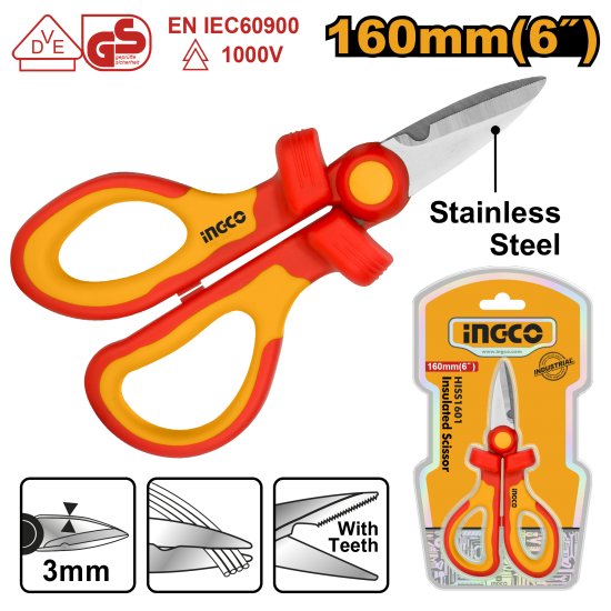 Диэлектрические ножницы 160 мм INGCO HISS1601 INDUSTRIAL