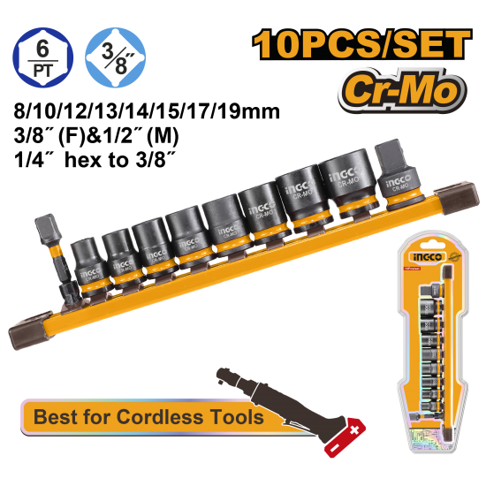 Набор ударных торцевых головок 3/8