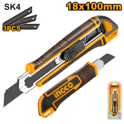 Нож универсальный 18*100 мм (12/96) INGCO HKNS28035 Нож универсальный 18*100 мм (12/96) INGCO HKNS28035