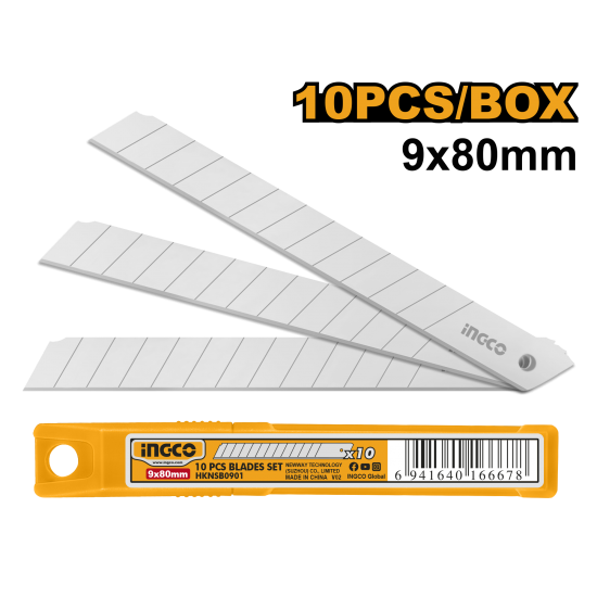 Лезвия сегментные 9x80 мм (20/400) INGCO HKNSB0901 Лезвия сегментные 9x80 мм (20/400) INGCO HKNSB0901