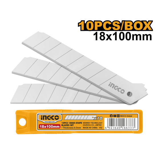Лезвия сегментные 18 мм INGCO HKNSB112 Лезвия сегментные 18 мм INGCO HKNSB112
