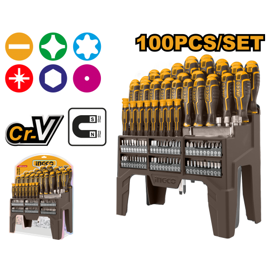 Набор отвëрток и бит 40+60 шт INGCO HKSD10028 Набор отвëрток и бит 40+60 шт INGCO HKSD10028