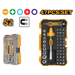 Отвертка с насадками и головок 47 шт (6/24) INGCO HKSDB0478 Отвертка с насадками и головок 47 шт (6/24) INGCO HKSDB0478