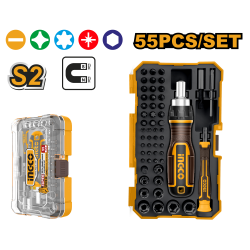 Отвертка с насадками и головок 55 шт INGCO HKSDB0558 Отвертка с насадками и головок 55 шт INGCO HKSDB0558