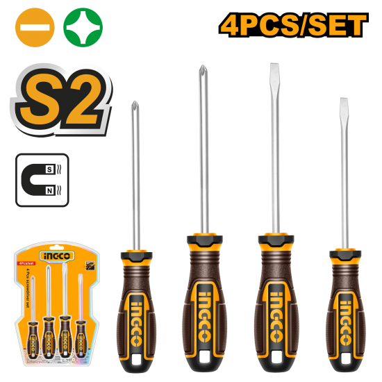 Набор отверток 4 шт (5/30) INGCO HKSDS0428 INDUSTRIAL Набор отверток 4 шт (5/30) INGCO HKSDS0428 INDUSTRIAL