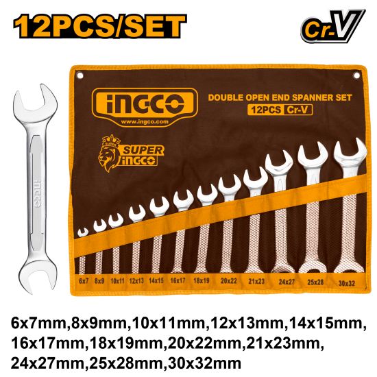 Набор рожковых гаечных ключей 12 шт (8) INGCO HKSPA2142 INDUSTRIAL Набор рожковых гаечных ключей 12 шт (8) INGCO HKSPA2142 INDUSTRIAL