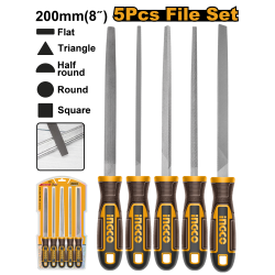Набор напильников по металлу 5 пред. 200 мм INGCO HKTFS0508 INDUSTRIAL Набор напильников по металлу 5 пред. 200 мм INGCO HKTFS0508 INDUSTRIAL