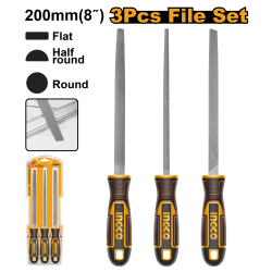 Набор напильников по металлу 3 пред. 200 мм INGCO HKTFS1308 INDUSTRIAL Набор напильников по металлу 3 пред. 200 мм INGCO HKTFS1308 INDUSTRIAL