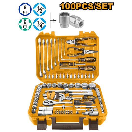 Набор инструмента 100 предметов INGCO HKTHP21001 INDUSTRIAL Набор инструмента 100 предметов INGCO HKTHP21001 INDUSTRIAL