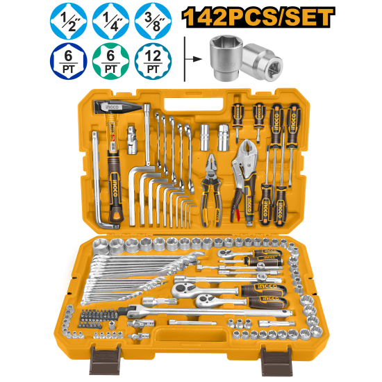 Набор ручного инструмента 142 предметов INGCO HKTHP21421 INDUSTRIAL Набор ручного инструмента 142 предметов INGCO HKTHP21421 INDUSTRIAL