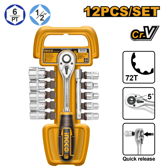 Набор головок с трещоткой 1/2