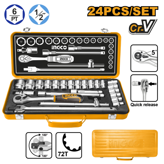 Набор головок с трещоткой 1/2 Набор головок с трещоткой 1/2