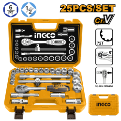 Набор головок с трещоткой 25 предметов INGCO HKTS12251 INDUSTRIAL