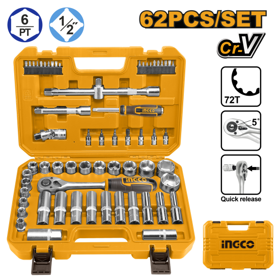 Набор головок с трещоткой 1/2