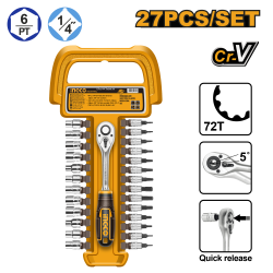 Набор головок с трещоткой 1/4