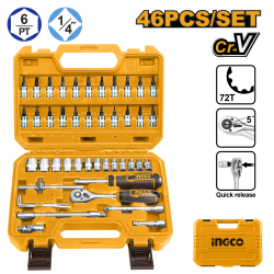 Набор головок с трещоткой 1/4