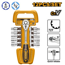 Набор головок с трещоткой 3/8