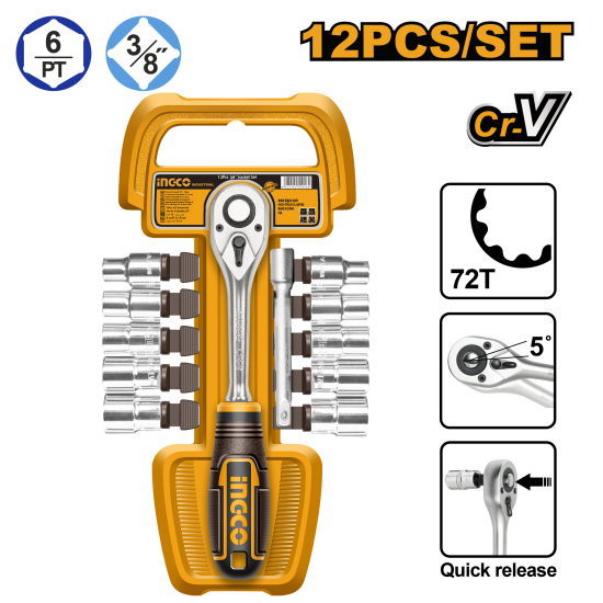 Набор головок с трещоткой 3/8 Набор головок с трещоткой 3/8