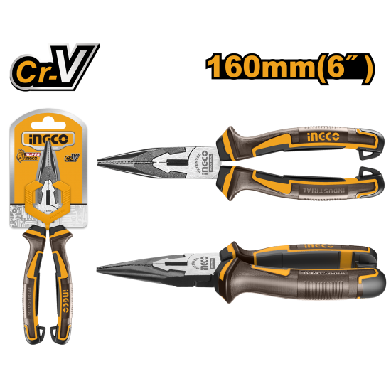 Длинногубцы 160 мм (6/36) INGCO HLNP28168