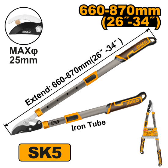 Сучкорез с телескопическими ручками 660-860 мм INGCO HLTS7401 INDUSTRIAL Сучкорез с телескопическими ручками 660-860 мм INGCO HLTS7401 INDUSTRIAL