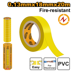 Лента изоляционная желтая 20 м ПВХ (10/300) INGCO HPET1011 Лента изоляционная желтая 20 м ПВХ (10/300) INGCO HPET1011