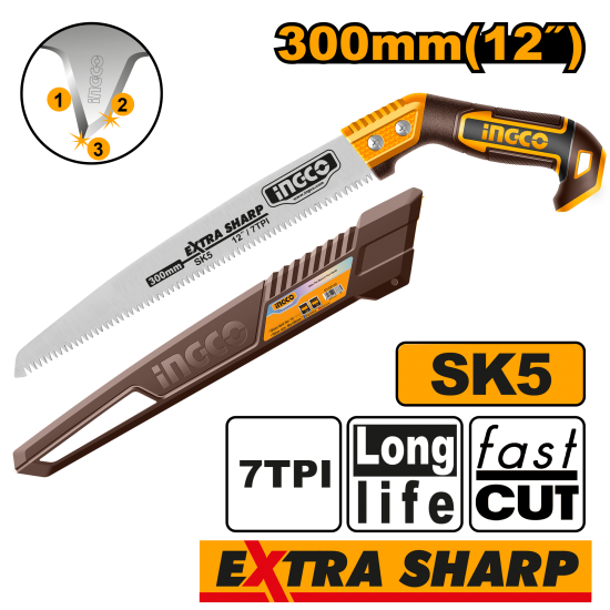Ножовка садовая 300 мм (8/48) INGCO HPS3006 INDUSTRIAL Ножовка садовая 300 мм (8/48) INGCO HPS3006 INDUSTRIAL