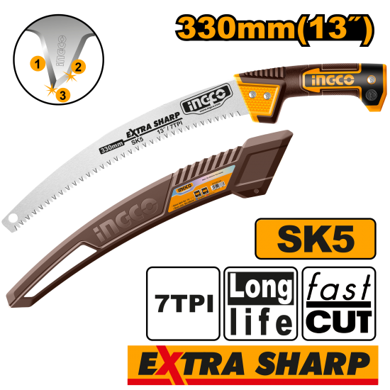 Ножовка садовая 330 мм (8/48) INGCO HPS3306 INDUSTRIAL