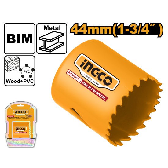 Коронка биметаллическая по металлу 44 мм INGCO HSB10441