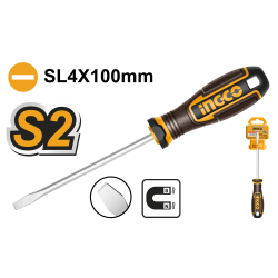 Отвертка плоская SL4x100 (12/144) INGCO HSDSL4100 INDUSTRIAL Отвертка плоская SL4x100 (12/144) INGCO HSDSL4100 INDUSTRIAL