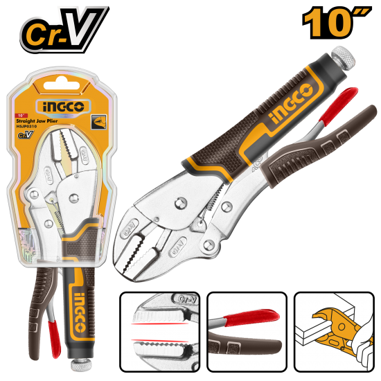 Клещи c фиксатором 250 мм (5/30) INGCO HSJP0210 INDUSTRIAL Клещи c фиксатором 250 мм (5/30) INGCO HSJP0210 INDUSTRIAL