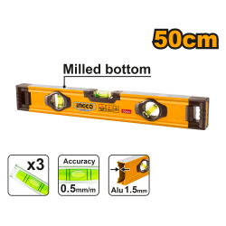 Уровень пузырьковый 50 см INGCO HSL08050 INDUSTRIAL Уровень пузырьковый 50 см INGCO HSL08050 INDUSTRIAL