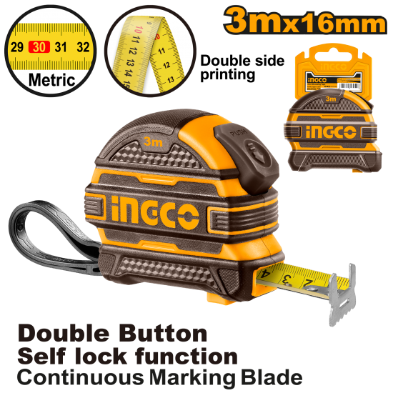 Рулетка 3х16 мм (12/60) INGCO HSMT08316-1 Рулетка 3х16 мм (12/60) INGCO HSMT08316-1